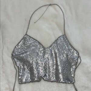 Urban Outfitters Metal Sequin Top
